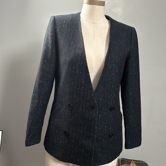 Vintage Gentleman’s Lady Double Breasted Blazer Navy size small - Picture 1 of 16